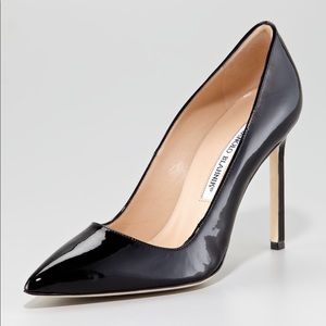 Manolo Blahnik Black BB patent pump 105 mm heel